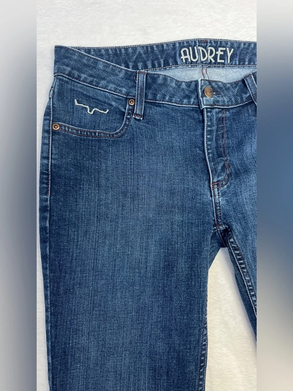 Kimes Ranch Audrey Low Rise Bootcut Western Sz 10 Med Wash Utility Farm Workwear
